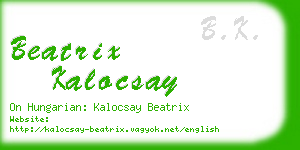 beatrix kalocsay business card